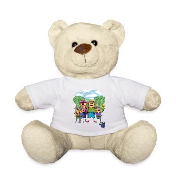 Peanut Family Children Garden Gardening Nature - Teddy Bear - white - Front