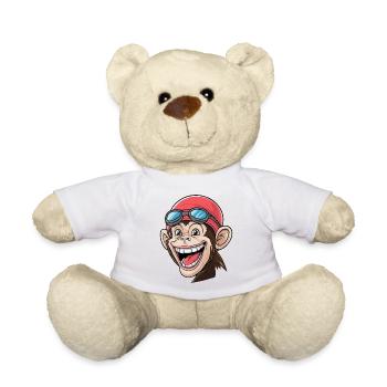 Mad Monkey Likes to Swim - Teddy Bear - white - Front