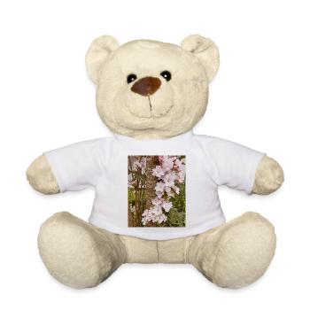Delicate cherry blossoms on tree trunk - Teddy Bear - white - Front