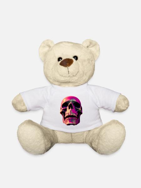 Skull in pink - Teddy Bear - white