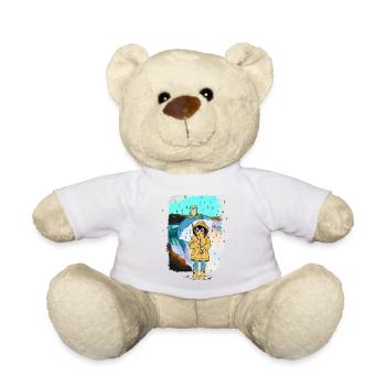 Grenouille, Fille, Pluie, Météo, Crapaud, Enfant - Nounours - blanc - Devant