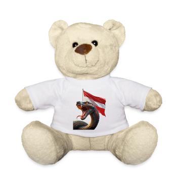 A cool snake with Austria flag - Teddy Bear - white - Front