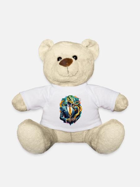 Schlange im Anzug - Teddy - Weiß