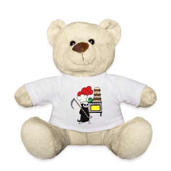 Sensenmann Tod Koch Halloween kochen Sense - Teddy - Weiß - Vorne