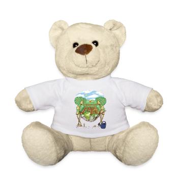 Frosch Gärtner Gartenarbeit Entspannung - Teddy - Weiß - Vorne
