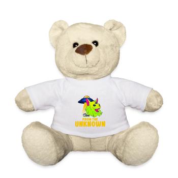 Cat Alien, UFO, UAP, Space, Space Flying Object - Teddy Bear - white - Front