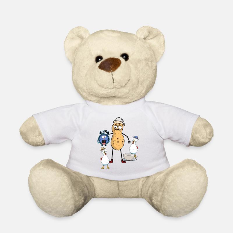 Erdnuss Frühaufsteher Langschläfer Morgenmuffel - Teddy - Weiß