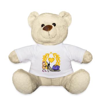 Peanut Horse Horse Girl Rider Snail - Teddy Bear - white - Front