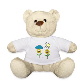 Sonnenblume Sonnenblumen Wetter Regen Sonne Wolke - Teddy - Weiß - Vorne