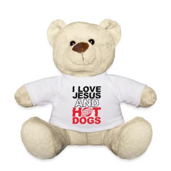 Hot Dog Adult Jesus Faith - Teddy Bear - white - Front