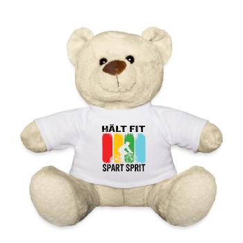 Keeps Fit Saves Spirt Bicycle Road Bike Cyclist - Teddy Bear - white - Front