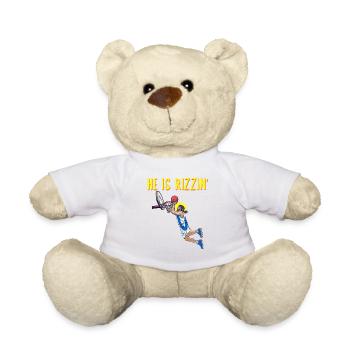 He is risen! Outfit for Easter, Basketball Jesus - Teddy Bear - white - Front