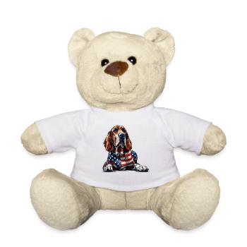 Bloodhound Dog 4th of July American Flag for Kids - Teddy - Weiß - Vorne