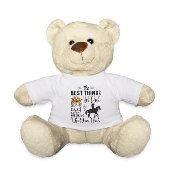 The Best Things In Life Mess Up Your Hair Horse - Nounours - blanc - Devant