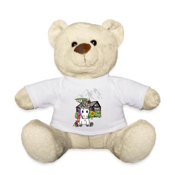 Einhorn Einhörner Wilder Westen Hippie Natur Berg - Teddy - Weiß - Vorne