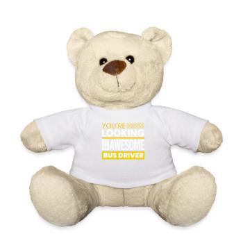 drôle de chauffeur de bus scolaire chauffeur de bus scolaire disant cadeau - Nounours - blanc - Devant