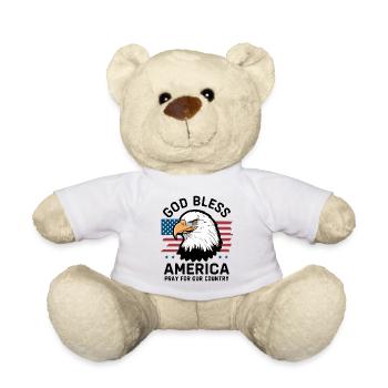 Que Dieu bénisse l’Amérique - Priez pour notre pays l’Amérique - Nounours - blanc - Devant