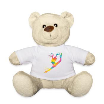 Gymnast With Floor Rhythmic Gymnastics - Teddy Bear - white - Front