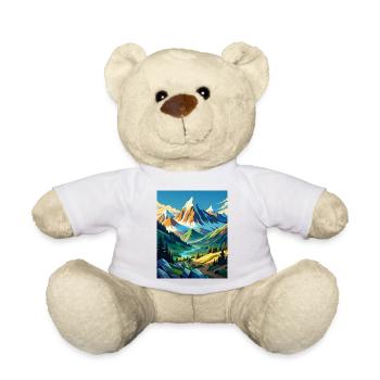 Mountain beauty with trees and a river - Teddy Bear - white - Front