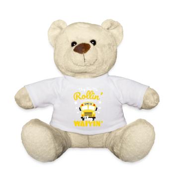 drôle de chauffeur de bus scolaire chauffeur de bus scolaire disant cadeau - Nounours - blanc - Devant