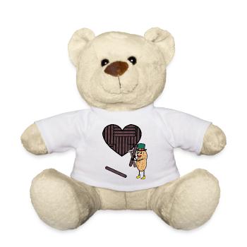 Peanut Heart Hearts Artisan Love Valentine - Teddy Bear - white - Front