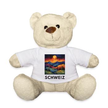 Montagnes de Suisse - Nounours - blanc - Devant