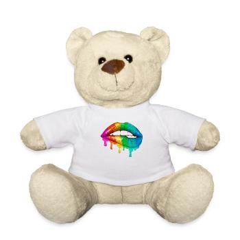 Gender Lesbians, Gays, Trans, Queer Rainbow - Teddy Bear - white - Front