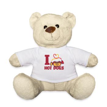 Hot Dog Adult Heart I Love Hot - Nounours - blanc - Devant