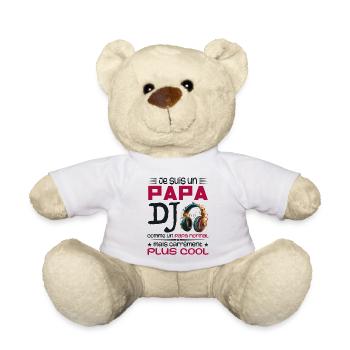 Papa DJ - Cadeau Papa Dj - Nounours - blanc - Devant