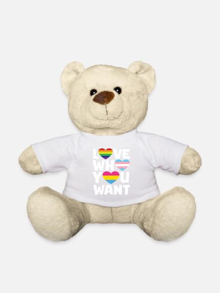 Love Who You Want Gay Pride Month - Teddy Bear - white
