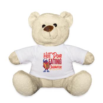 Hot-dog Adulte Manger des hot-dogs - Nounours - blanc - Devant