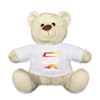 Tuner, fan de voiture, coureur, voitures rapides, tuning - Nounours - blanc - Devant