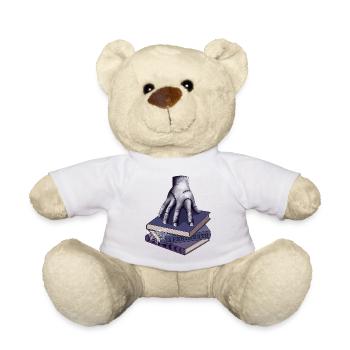 Zombie hand on stack of books - Teddy Bear - white - Front