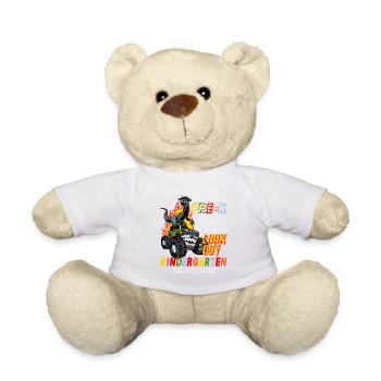 Kindergarten Geschenk Dinosaurier Dino Skateboard - Teddy - Weiß - Vorne