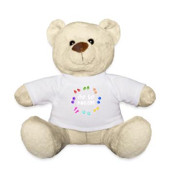 Schönes "gegen Rassismus" Refugees Welcome - Teddy - Weiß - Vorne