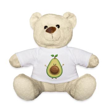Avocado Sweet Funny Optimism Gift - Teddy Bear - white - Front