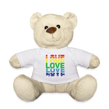 Gender Lesben, Schwule, Trans, Queer Regenbogen - Teddy - Weiß - Vorne