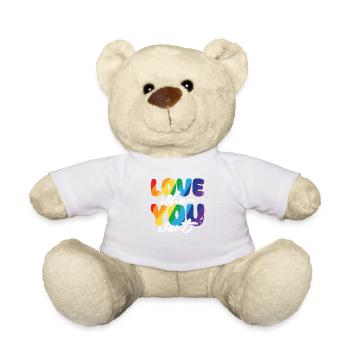 Gender Lesbians, Gays, Trans, Queer Rainbow - Teddy Bear - white - Front