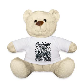 Original 1948 Anniversaire 1948 Fermier Tracteur - Nounours - blanc - Devant