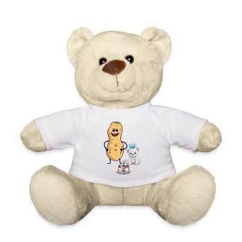 Cacahuète Ours en peluche Gâteau d’anniversaire Féliciter l’enfant - Nounours - blanc - Devant