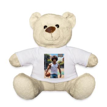 Beaux hommes avec un joueur de basket-ball au corps musclé - Nounours - blanc - Devant