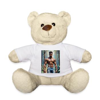Handsome Men with muscular body – in the nature - Teddy Bear - white - Front