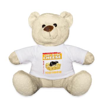 Funny Cheese Mouse Nerd for Humor Lovers - Teddy Bear - white - Front