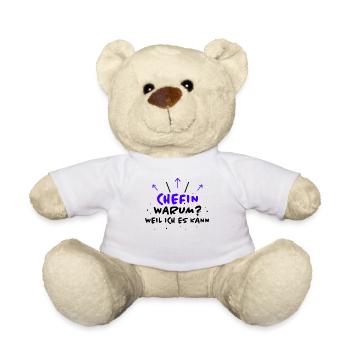 Chefin Spruch Familie Beruf Lustig Chefin Geschenk - Teddy - Weiß - Vorne