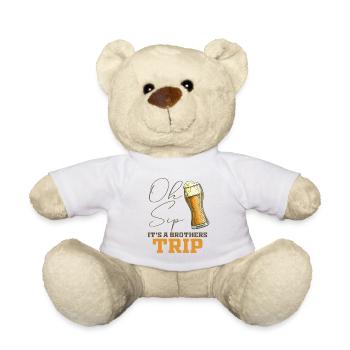 Geschwister Oh Sip Its A Brothers Trip - Teddy Bear - white - Front