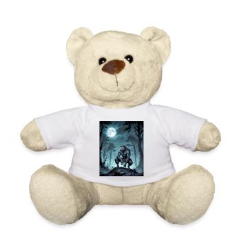 loup-garou maléfique hurle au monstre de la lune sombre - Nounours - blanc - Devant