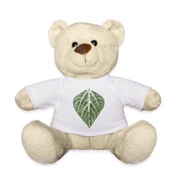 Bean leaf / leaves imprint of the bean - Teddy Bear - white - Front
