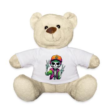 Cute Cartoon Skeleton Boy - Teddy Bear - white - Front