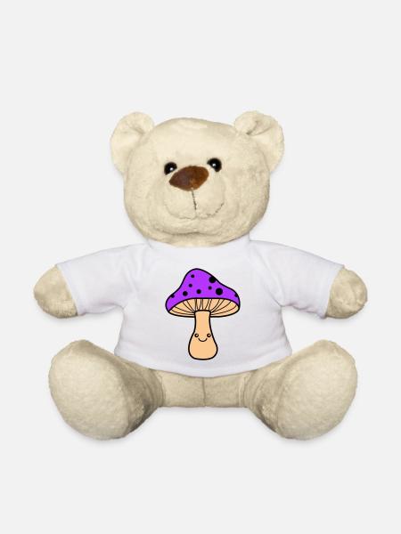 Mushroom Comic - Teddy Bear - white
