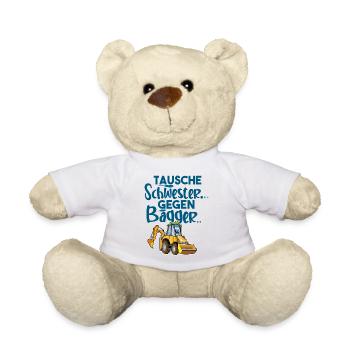 Tausche Schwester Gegen Bagger - Teddy - Weiß - Vorne